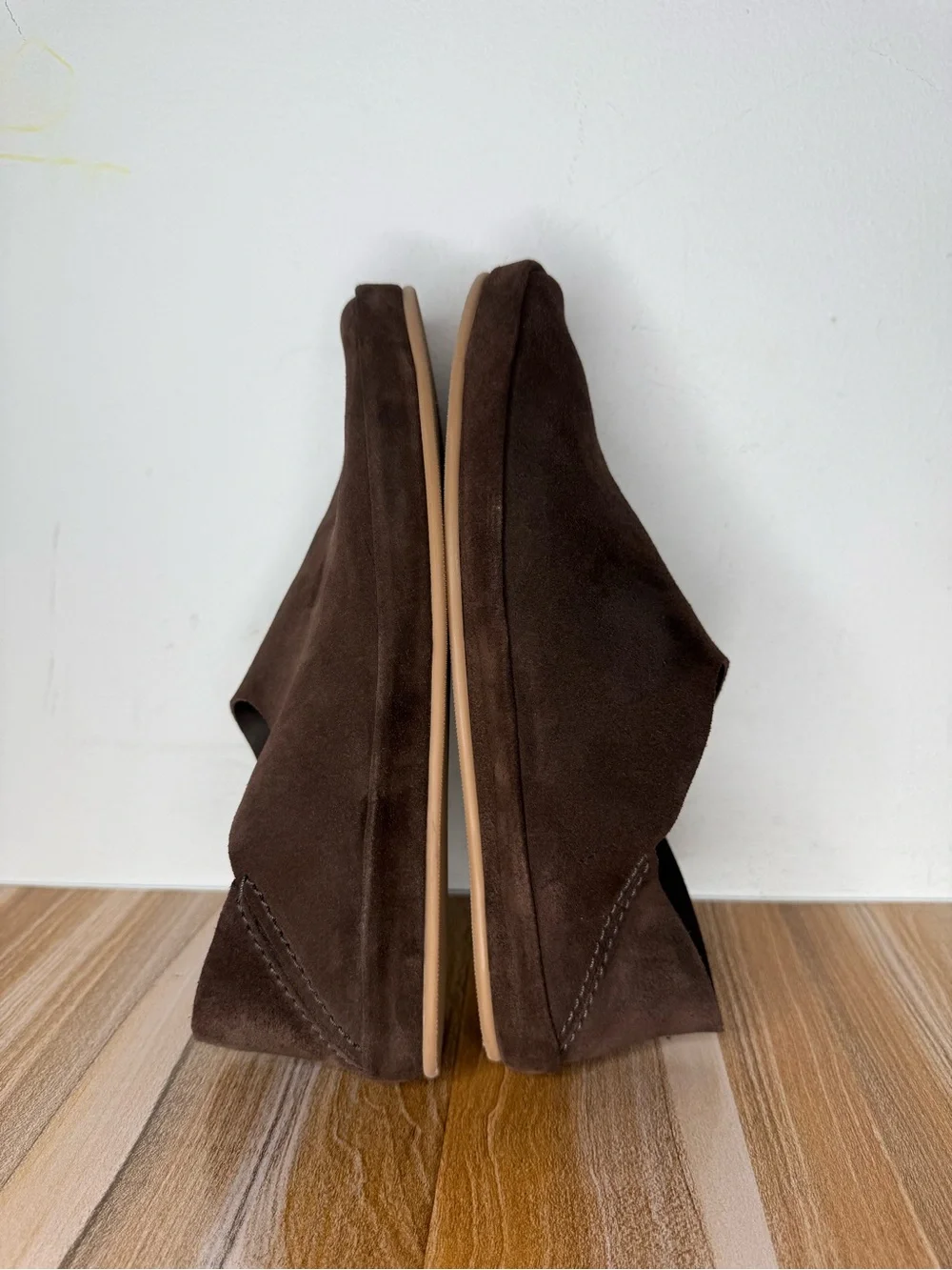 MULO Foldable Suede Slip On Loafers Handmade Men’s US Size 8 Dark Brown